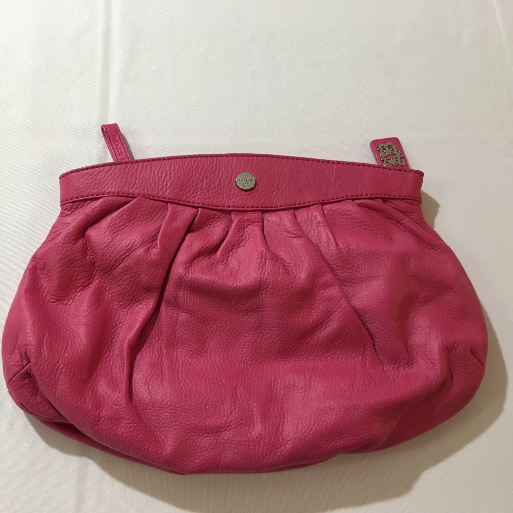 Pink Leather Clutch Wristlet - Brand Unknown